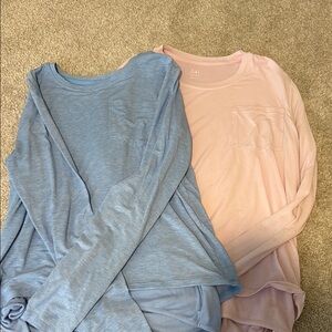 Blue and Pink Long Sleeve Tops Athleta girl